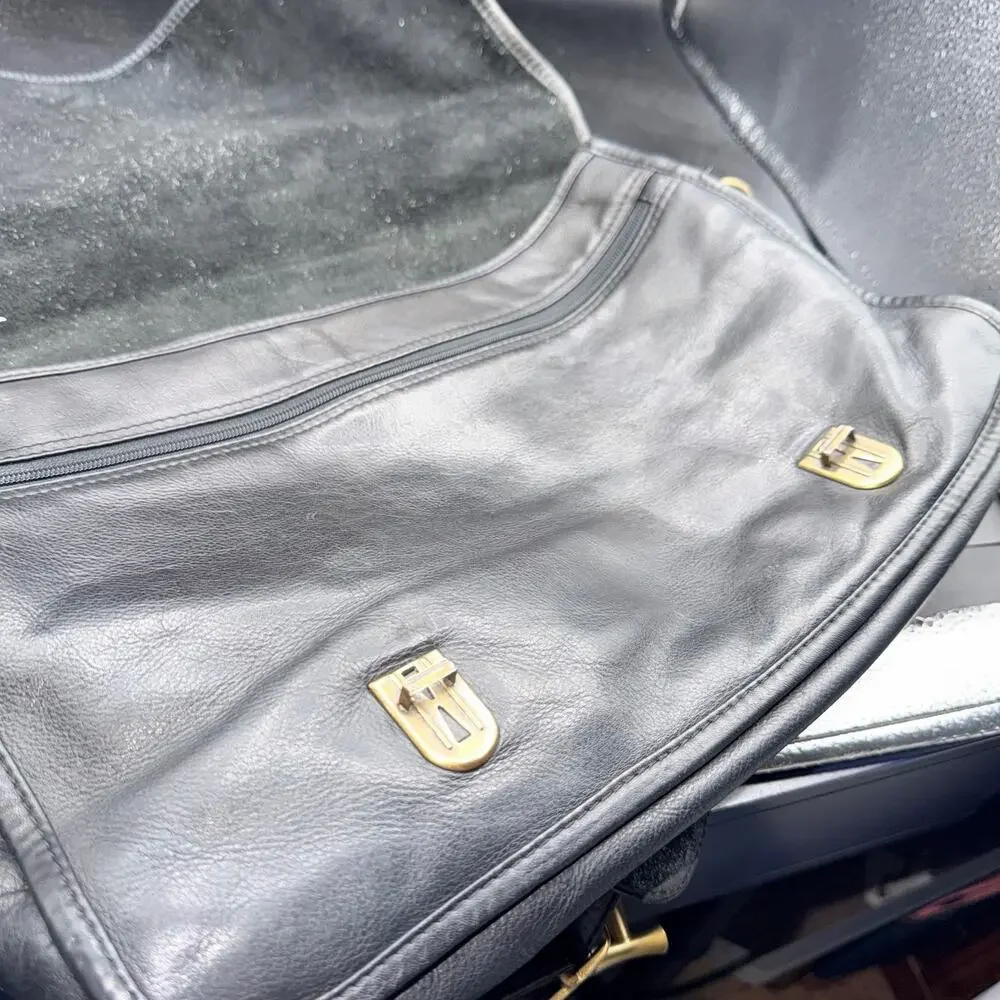 Clava Genuine Leather Messenger Briefcase Laptop Bag Black Made in Colombia